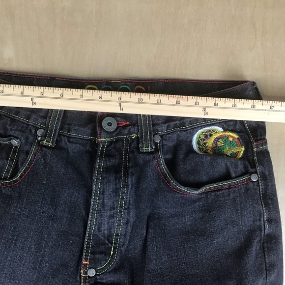 Coogi Mens Embroidered Jeans Gray Denim Baggy Loose Fitting Wide Leg Sz 34 x 34 - Picture 15 of 16